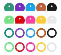 SYEYCW 60 Pcs Key Covers Caps, Coloured Key Identifier Cap, Flexible Key Covers, Key Caps Covers Tags Set, Rubber Key Covers Key Sleeve, for Easy Identifying Organise House Door Keys, 10 Colors