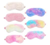 SYEYCW 7 Pcs Kids Eye Masks for Sleeping, Plush Eye Mask for Sleep, Blackout Sleep Eye Mask, Soft Blindfold Eye Covers, Elastic Eye Shade for Travel Nap Sleeping Overnight Party, for Adults Kids