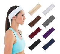 SYEYCW 8 Pcs 5cm Wide Headbands for Women's Hair, Cotton Sports Hairband for Women Girls, Breathable Hair Band for Sweat-Wicking, for Doing Workout, Yoga, Running (Multicolor)