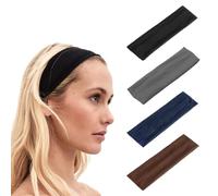 SYEYCW 8 Pcs 5cm Wide Headbands for Women's Hair, Cotton Sports Hairband for Women Girls, Breathable Hair Band for Sweat-Wicking, for Doing Workout, Yoga, Running (Black, Gray, Brown, Navy Blue)