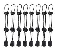 SYEYCW 8 Pcs Bungee Cord with Fixing Buckle, Backpack Elastic Rope Fixing Buckle, Walking Stick Holder, Backpack Elastic Ropes Attachment Pole, Fastening Cord for Trekking, Hiking, Camping, Black