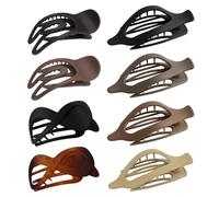 SYEYCW 8 Pcs Hair Claw Clips Women, 3 Styles Flat Hair Clips, Strong Hold Non-Slip Grip Hair Claws, French Matte Flat Hair Clamps, Large Clip for Thick Thin Hair, Clip Hair for Women and Girls