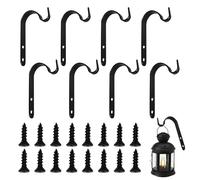 SYEYCW 8 Pcs Hanging Basket Hooks for Outdoor, Iron Wall Hanging Hooks for Plants, Small Metal Garden Bracket Hook, for Plant Basket, Lantern, Bird Feeders, Wind Chimes, Coat, Outdoor & Indoor Use