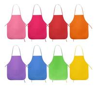 SYEYCW 8 Pcs Kids Painting Apron, Kids Artists Fabric Aprons, Arts Crafts Baking Cooking Party Design Tech, for Kitchen, Classroom, Community Event, Crafts and Art Painting Activity, 8 Colors