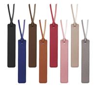 SYEYCW 8 Pcs Leather Bookmark, Classic Stitched Leather Bookmark, Simple Retro Bookmarks for Men, Handmade Bookmarks with Rope, for Book Lovers, Readers, Writers, Teachers and Students for Men Women