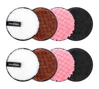 SYEYCW 8 Pcs Make Up Remover Pads, Reusable Large Double Sided Face Pads, Eye Makeup Remover Pads, Microfibre Face Cleansing Pads, Washable Facial Cleansing Cloths, for All Skin Type