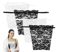 SYEYCW 8 Pcs Modesty Panels for Low Cut Tops, Adjustable Lace Modesty Panel, Clip-on Mock Camisole Bra Inserts, Cleavage Cover up for Dresses, Perfect for Tank Tops, Dresses, Outdoor and Office Ladies