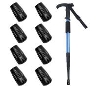 SYEYCW 8 Pcs Walking Stick Rubber Tips, Durable Trekking Pole Tips, Walking Stick Rubber Ends, Universal Fit Ferrules Hiking Cane Replacement Caps, Crutch Protectors for Asphalt, Rock, Snow, Mountain