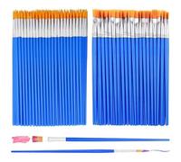 SYEYCW 80 Pcs Paint Brushes Set, Small Paint Brush, with Bulk Flat and Round Pointed Paint Brushes, Craft Paint Brushes Art Class Watercolor Canvas Face Painting, for Acrylic, Watercolor, Oil