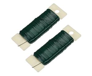 SYF-UN 2 Pack Green Florist Wire for Wreath Making,22 Gauge Floristry Wires Green Paddle Wire Flexible Wreath Wires Floral Wire Crafting Binding Wire for Christmas Wreath Making,DIY Flower Arrangement