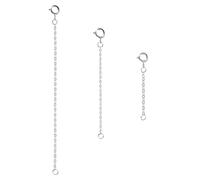 SYF-UN 3PCS Sterling Silver Necklace Extender, Durable 925 Sterling Silver Chain Bracelet Extenders Necklaces Anklet Bracelet Extension for Women(3cm 5cm 8cm)