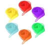 SYF-UN 6 Pcs Sensory Scarves Age 10+, Rainbow Colour Sensory Toys Children Dance Juggling Scarves Silk-like Fabric Square Scarf for Gymnastics Rhythm Movement Magic