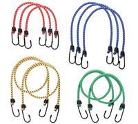 SYF-UN Bungee Cords with Hooks Heavy Duty Pack of 10 Weatherproof & UV-Resistant Elastic Bungee Straps - Ideal for Securing Luggage, Camps, Tarps, Garden Furniture, Wheelie Bin Lid Covers