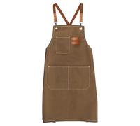SYF-UN Canvas Work Aprons for Men with Pockets,Adjustable Strap and Large Pockets Apron,Kitchen Cooking Baking Chef Apron