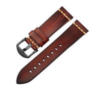 SYFCSEW 20mm 22mm 24mm Handmade Leather Watch Strap Compatible With Panerai Tudor Rudder Biwan Bronze Breitling Italian Cowhide Watch Band(Light brown-black,24mm)