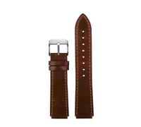 SYFCSEW Vintage Genuine Leather Watchband Compatible With Casio A158/A159/A168/A169/AE1200/1300/1000/A158W/f91w/AE-1200W Sport Watch Bracelet Strap(Brown-silver A)