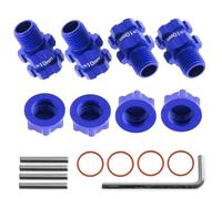 SYFDGDV RC Car Parts Compatible With Arrma 1/10 3S For Granite Mega For Senton For Typhon RC Car Parts Wheel Hex Hubs Adapter 14mm To 17mm Widen 10mm(Blue)