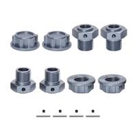 SYFDGDV RC Car Parts Compatible With Arrma For Kraton For Outcast For BLX For Mojave 4S 1/10 1/8 RC Car Parts 4Pcs Metal 17mm Wheel Hex Hub Adapter(Grey)