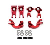 SYFDGDV RC Car Parts Compatible With ARRMA For Senton For Rock For Granite For Typhon 1/10 RC Car Parts Aluminum Front Hub Carrier Rear C Arm Set(Red)