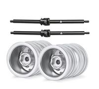 SYFDGDV RC Car Parts Compatible With Axial For SCX24 For Deadbolt For Gladiator For Wrangler C10 1/24 RC Car Parts 4Pcs 1.0'' Metal Beadlock Wheel Rims & CVD(Front)