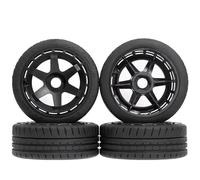 SYFDGDV RC Car Parts Compatible With KM For Rally WRC Citron For MJX For Hyper Go 7303 7304 1/7 1/8 RC Car Parts 4Pcs 110mm Off-Road Tires Wheel 17mm Hex(Black)