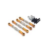 SYFDGDV RC Car Parts Compatible With WPL C14 C24 B14 B24 For MN D90 For HengLong For FeiYu For JJRC 1/10 RC Car Parts 4PCS Metal Adjustable Tie Rod(Yellow)
