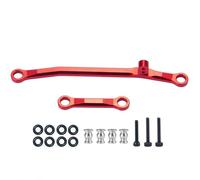 SYFDGDV RC Car Upgrade Parts Compatible With Axial For SCX24 AXI90081 AXI00002 1/24 RC Crawler Car Truck Accessories CNC Metal Steering Linkage Link Rod(Red)