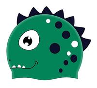 Syfinee Kids Silicone Swim Cap-3D Cartoon Dinosaur Design Silicone Swimming Hat Flexible Waterproof Sunproof Bathing Cap for Boys Girls