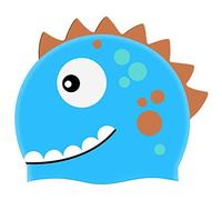 Syfinee Kids Silicone Swim Cap-3D Cartoon Dinosaur Design Silicone Swimming Hat Flexible Waterproof Sunproof Bathing Cap for Boys Girls