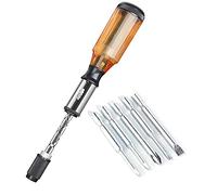 Syfinee Push Pull Ratchet Screwdriver Set 5 in 1 Screwdriver Bit Set Sleeve Driver Bit-Holder Ratchet Socket Screw Driver Kit