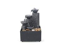 Syfinee Tabletop Waterfall LED Lights Fountain With Pebble, USB Mini Waterfall Meditation Fountain, Quiet Soothing Water Sound Indoor Home Decor