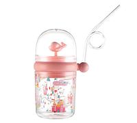 Syfinee Water Bottle Cute Whale Water Spray Cup Summer Plastic Children's Straw Water Cup Drops-Resistant Student Jug Cute Bottle For Kid