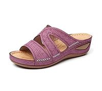 Syfinee Women Open Toe Platform Open Toe Embroidered Wedge Heel Sandals