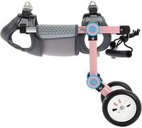 SYFNLPH 2 Wheels Pink Small Dog Wheelchair, Aluminum Frame Pet Rehabilitation Cart for Disabled Hind Legs/Older Dogs, Lifting Aid Dog Leg Braces(S)