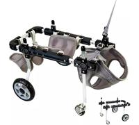 SYFNLPH Adjustable Small Large Dog Wheelchair 4 Wheels Full Support, Disabled Pet Leg Braces, Lifting Aid Doggy Cats Soft Rehabilitation Cart Device(XS)