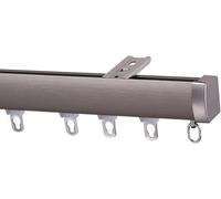SYFNLPH Aluminium Curtain Tracks (1M-6M) Curtain Rail and Fittings Ceiling Track for Privacy Living Room Bedroom Room Divider(Brown-a,4m(4 * 1m))