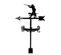 SYFOAR Metal Weathervane Hunter and His Dog Wind Direction Indicator with Roof Mount, Weather Vane Garden Metal Decorations Weathercock for Outdoor Roof Farm Yard