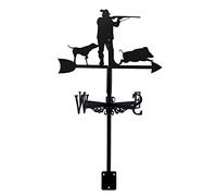 SYFOAR Weather Vanes for Roof Hunter and His Dog Weathervane Outdoor Gardens Wind Direction Indicator Iron Art Weathercock Coating Houses Patio Lawns