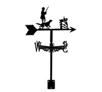 SYFOAR Weathervane Garden Retro Hunter and His Dog Shape Metal Weather Vanes Wind Direction Indicator with Roof Mount Creative Stainless Steel Home Decor Weathercock for Farm Yard