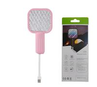 SYFUNLV 2-in-1 Mini Bug Zapper,Portable Electric Insect Killer,3500V Fly Zapper Killer with 3-layer Dense Mesh,Handy Mosquito Killer,for Living room,Garden,Kitchen (Pink)