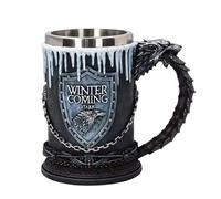 Syfunlv Beer Mug, Stainless Steel Beer Mug, 600ml 3D Coffee Beer Mug, 15 cm Long, Bucket-Shaped Drinking Vessel with Handle, for hot Drinks, Coffee, Beer, Drinks and Gifts