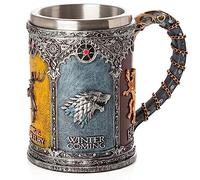 Syfunlv Beer Mug, Stainless Steel Beer Mug, 600ml 3D Coffee Beer Mug, 15 cm Long, Bucket-Shaped Drinking Vessel with Handle, for hot Drinks, Coffee, Beer, Drinks and Gifts