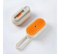 SYFUNLV Cat Steam Brush,3-in-1 Rechargeable Steamy Grooming with Spray,Self Cleaning Steam Pet Brush With Massage,Grooming Steamy Dog Cleaner with Foldable Handle,Pet Hair Cleaner (Khaki)