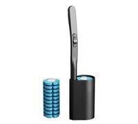 SYFUNLV Disposable Toilet Brushes & Holders,Wall Mounted Scrubber Sudsy Cleaning Systemwith 10 Toilet Wand Replacement Heads,for Bathroom,Sink,Bathtub,and Floor Cleaning(Black)