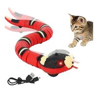 Syfunlv Electric Snake Toy, Remote Controlled Snake, Red, 39 x 4 x 3.5 cm, Cat Toy, Interactive, with Retractable Tongue, USB Charging, for Pranks, Pets Interactive Toy