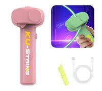 Syfunlv Electric String Rope Launcher,Glow in The Dark String Toy,Lasso String Shooter for Kids,Rope Launcher Propeller, Cool Stuff Outdoor Home Interaction,for Kids Adults (Pink)