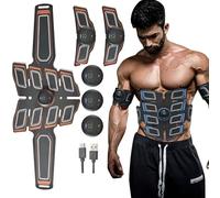 Syfunlv EMS Muscle Stimulator,Electric Abdominal Muscle Toner,6 Modes 15 Intensities Abs Trainer Toning Belts Home Workout Equipment,for Abdomen,Arm,Leg Fitness Training (Orange,Style 2)