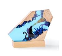 Syfunlv Epoxy Resin Godzilla Night Light, Godzilla Cube Decoration, USB Sleep Lights, Monster Bedside Lamp, Adjustable Lighting, 7.5 cm, for Room, Indoor, Home, Bedroom (Style 3)