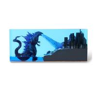 Syfunlv Godzilla Epoxy Resin Night Light, Godzilla Cube Decoration, USB Sleep Lights, Monster Bedside Lamp, Adjustable Lighting, 7.5 cm, for Room, Indoor, Home, Bedroom (Style 1)