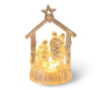 Syfunlv LED Jesus Night Light,Christmas Nativity Scene Decoration,Optical Religious Gift Lamp,Acrylic Jesus Christ Statues Tabletop Ornament,for Family Friends and Christian (Style 2)